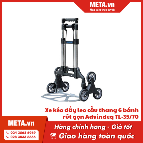 Xe kéo đẩy leo cầu thang 6 bánh rút gọn Advindeq TL-35/70