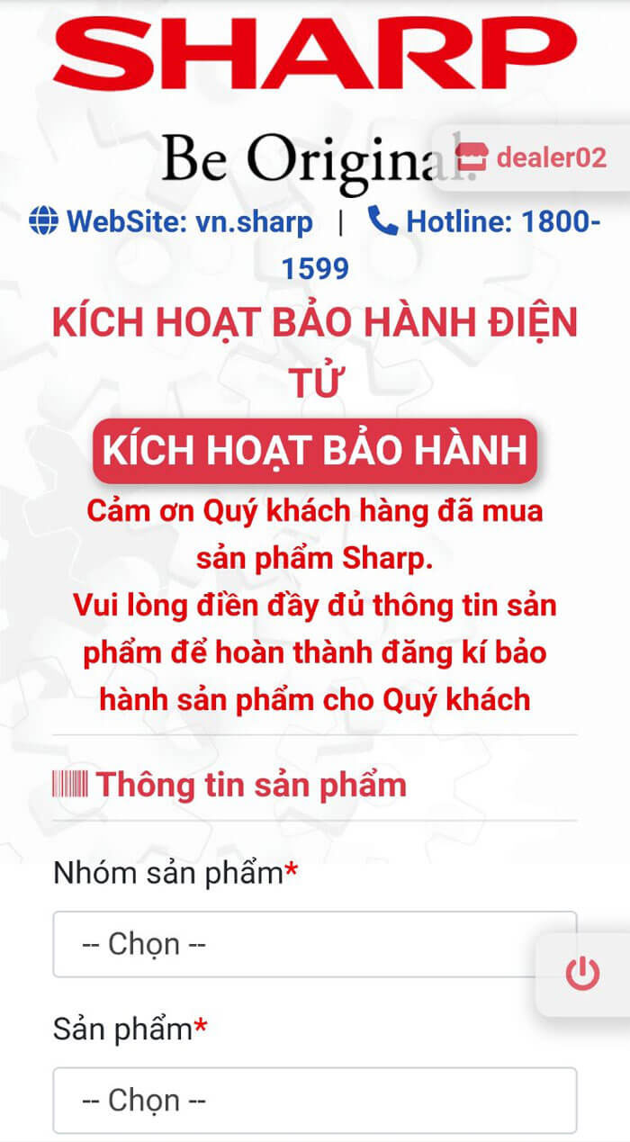 Cách kích hoạt bảo hành tủ lạnh Sharp qua website cho khách đại lý