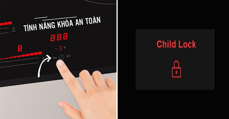 Bếp từ không nhận cảm ứng do bị khóa