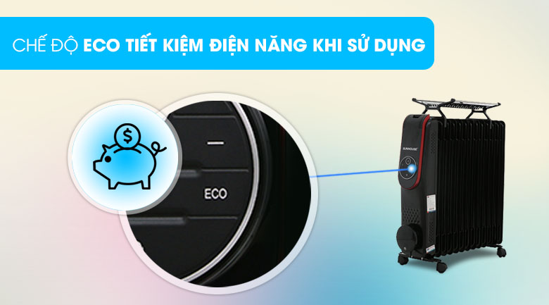 Chế độ tiết kiệm năng lượng ECO trên máy sưởi dầu