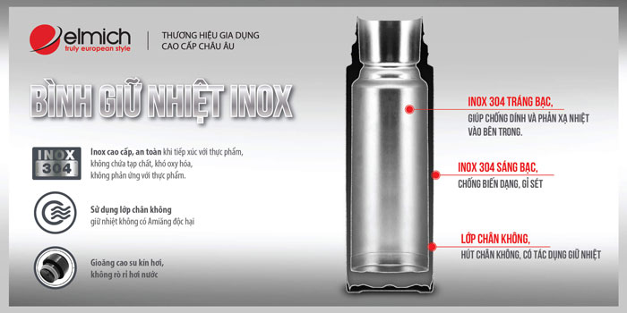 Đánh giá bình giữ nhiệt Elmich về thiết kế