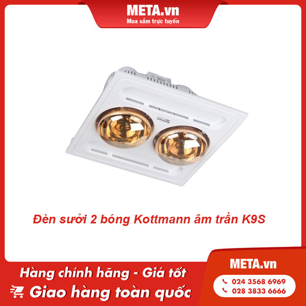 Đèn sưởi 2 bóng Kottmann âm trần K9S
