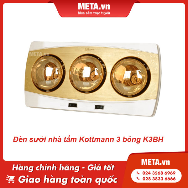 Đèn sưởi nhà tắm Kottmann 3 bóng K3BH