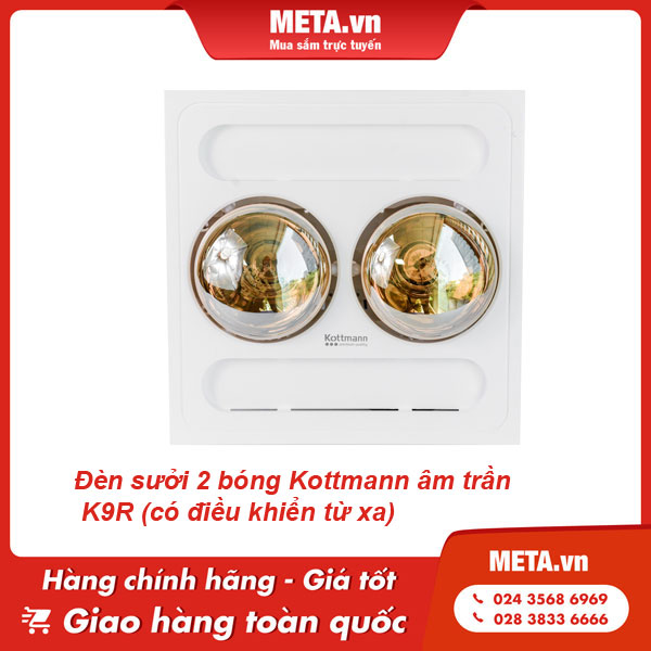 Đèn sưởi 2 bóng Kottmann âm trần K9R