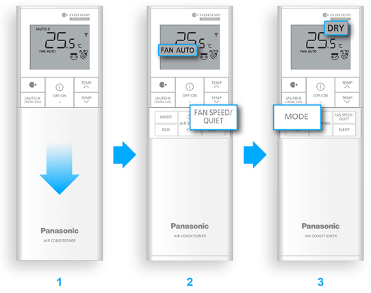 Cách bật, tắt chế độ hút ẩm tích hợp cảm biến độ ẩm ở điều hòa Panasonic bằng ứng dụng