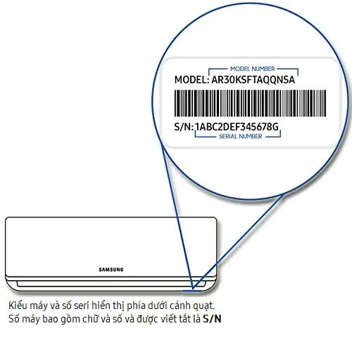 Bảo hành điều hòa Samsung - Cách check số sêri máy lạnh Samsung