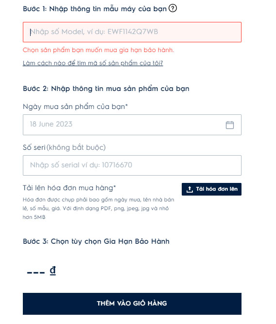 Cách gia hạn bảo hành máy giặt Electrolux