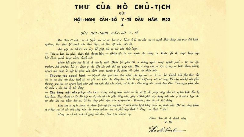 Lá thư Chủ tịch Hồ Chí Minh viết