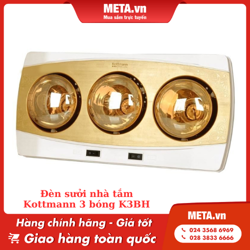 Đèn sưởi nhà tắm Kottmann 3 bóng K3BH