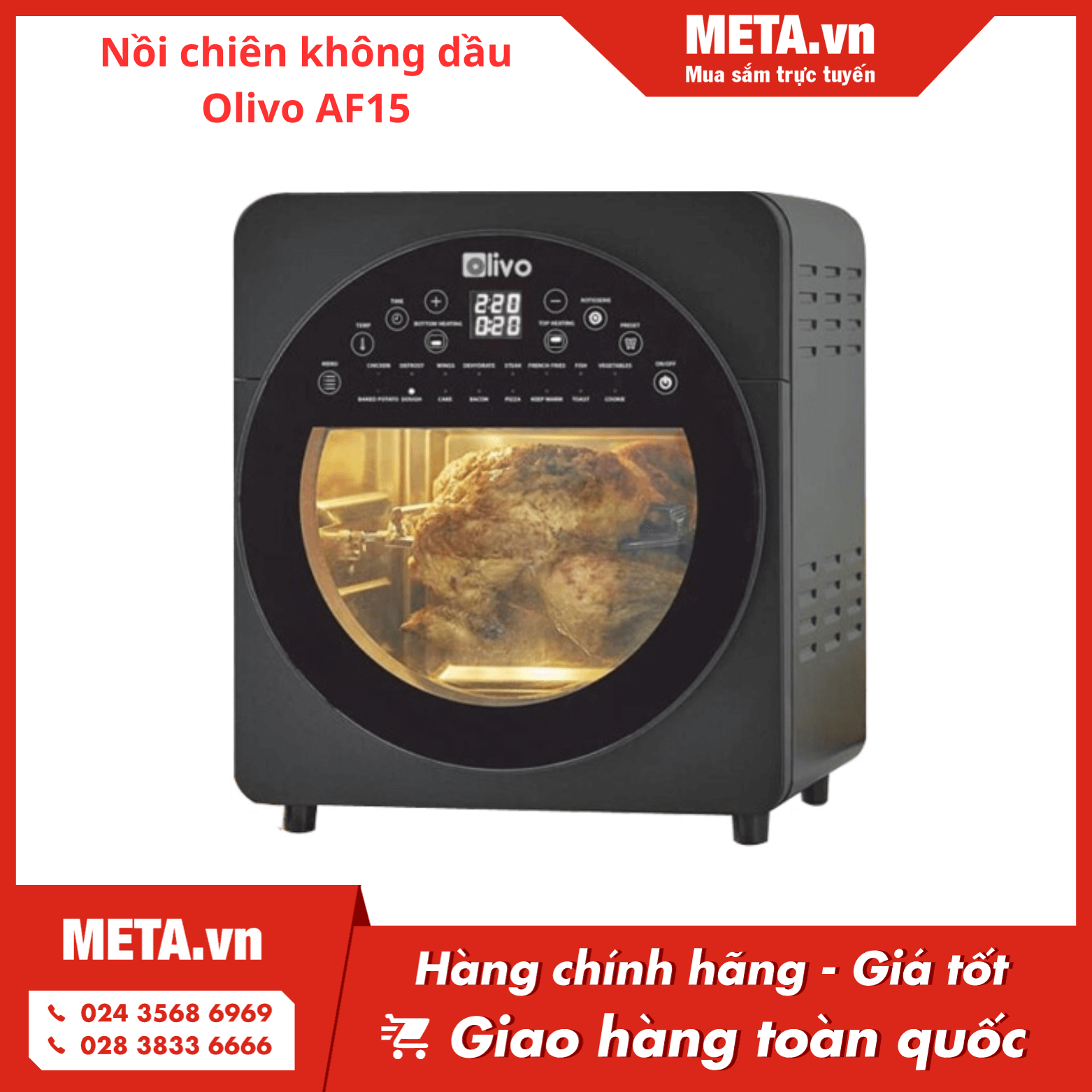 Nồi chiên không dầu Olivo AF15