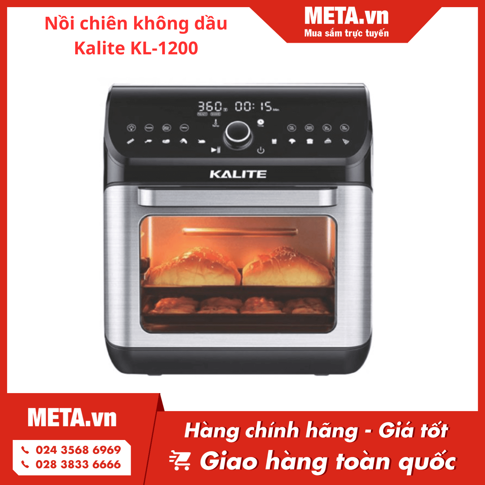 Nồi chiên không dầu Kalite KL-1200