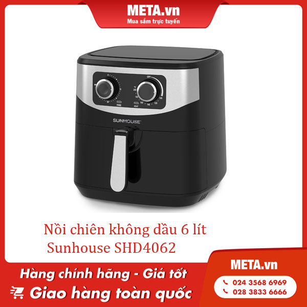 Review nồi chiên không dầu Sunhouse - nồi chiên không dầu Sunhouse SHD4062