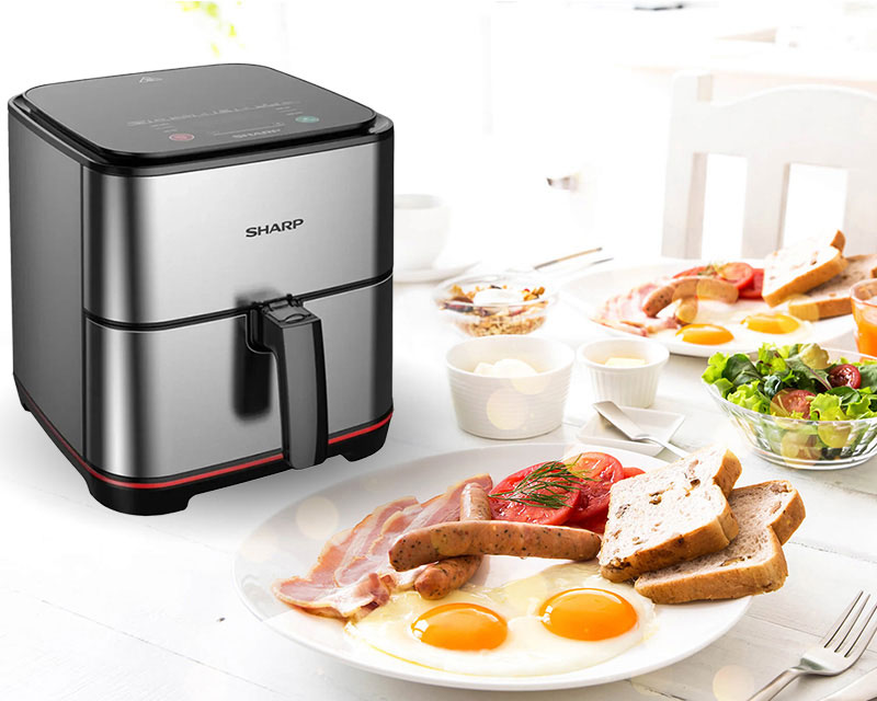 review nồi chiên không dầu Sharp về tính năng công nghệ