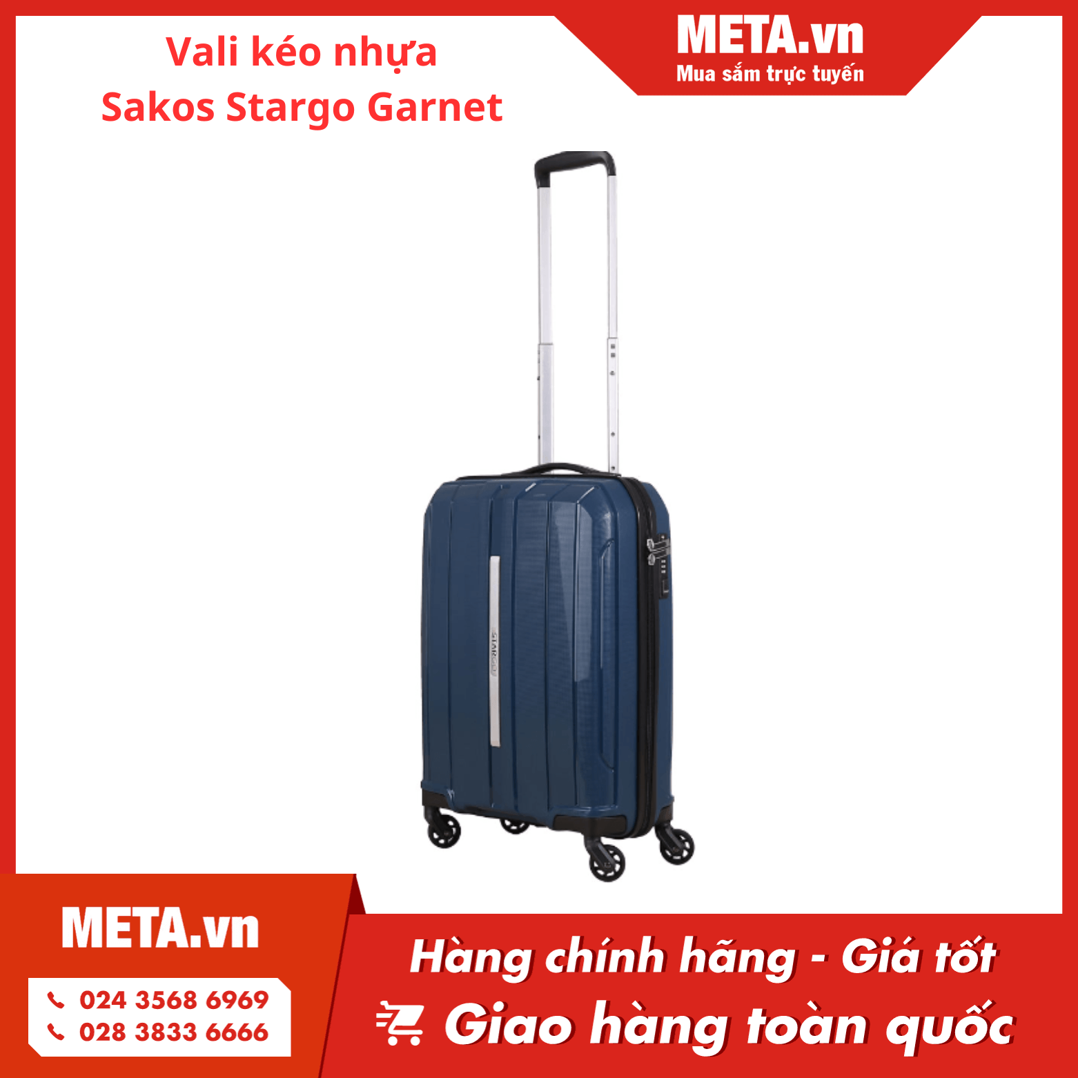Vali kéo nhựa Sakos Stargo Garnet