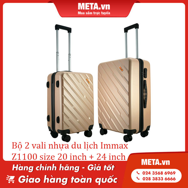 Bộ 2 vali nhựa du lịch Immax Z1100 size 20 inch + 24 inch
