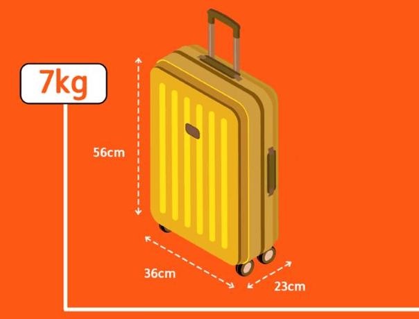 Vali xách tay 7kg size bao nhiêu?