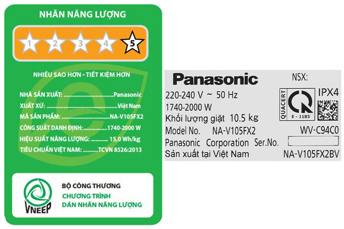 Cách kích hoạt bảo hành máy giặt Panasonic - Kiểm tra kiểu máy, số máy