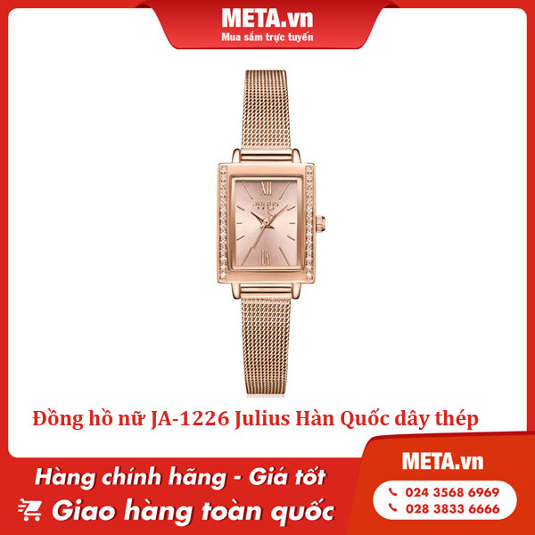 Đồng hồ nữ JA-1226 Julius Hàn Quốc dây thép