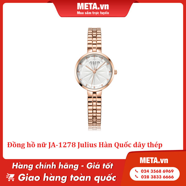 Đồng hồ nữ JA-1278 Julius Hàn Quốc dây thép là một trong những mẫu đồng hồ nữ đẹp nhất hiện nay