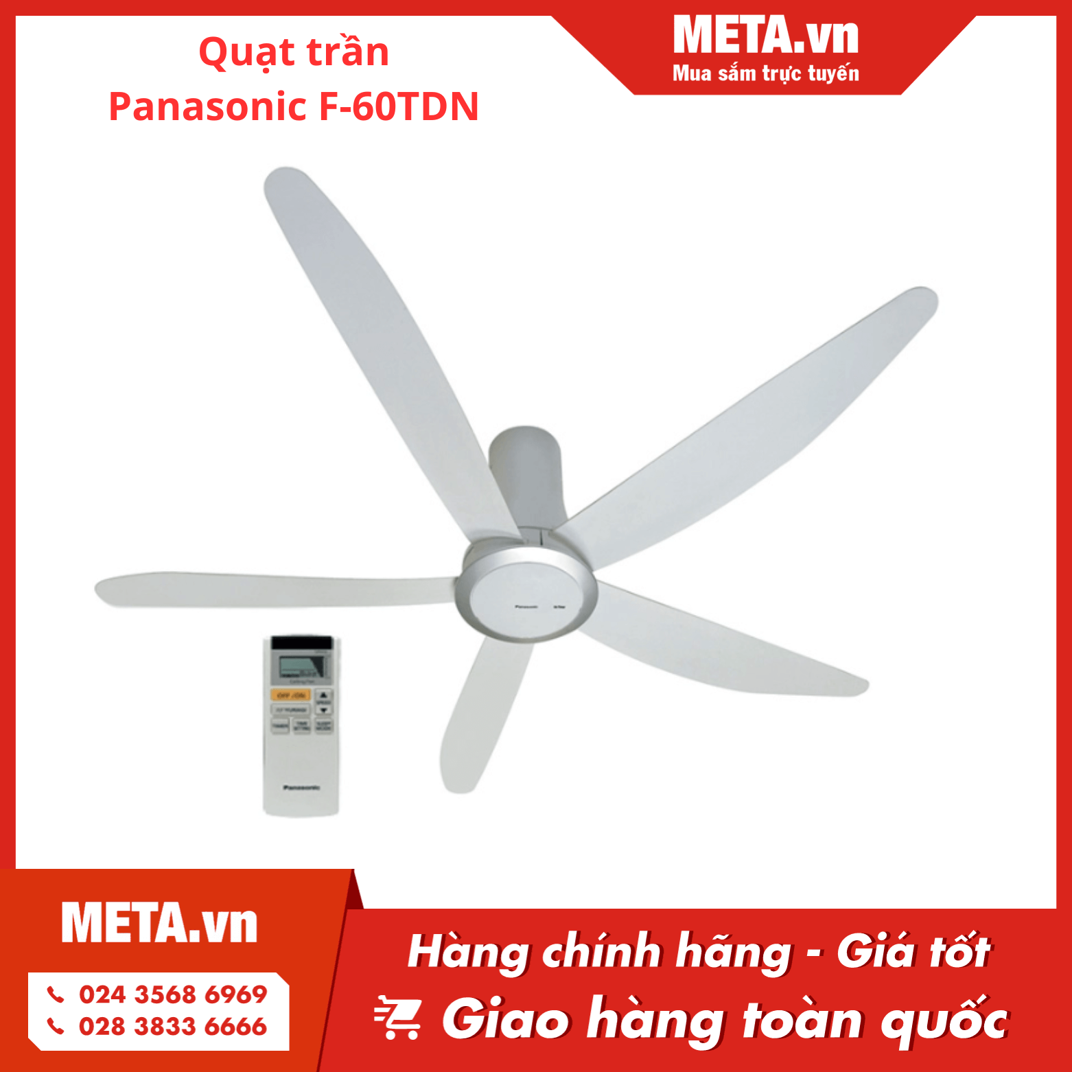 Quạt trần Panasonic 5 cánh F-60TDN