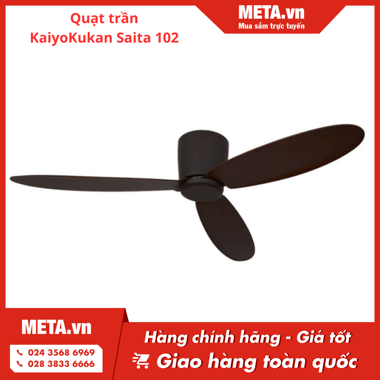 Quạt trần 3 cánh Kaiyo Saita 102