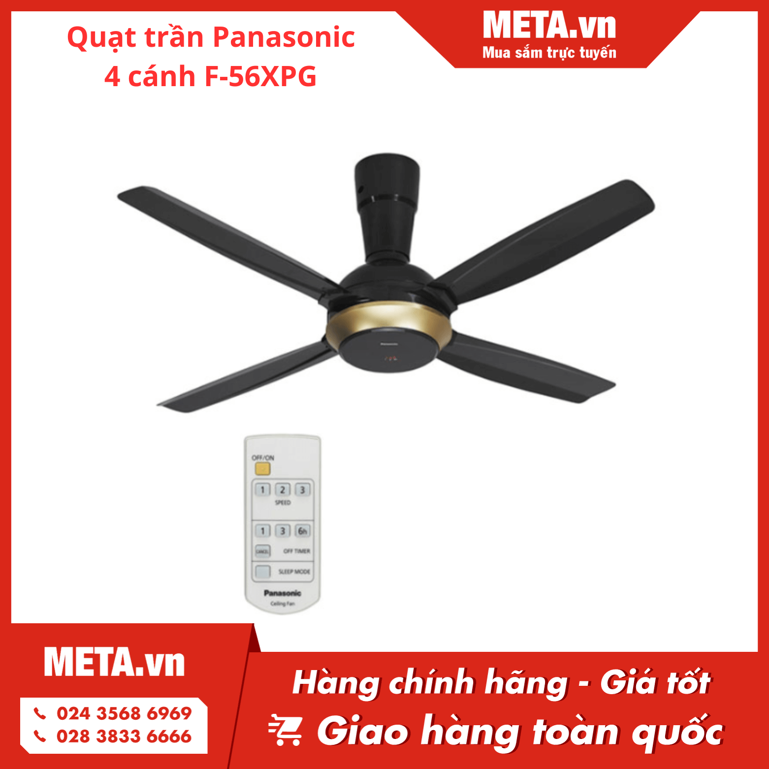 Quạt trần Panasonic 4 cánh F-56XPG