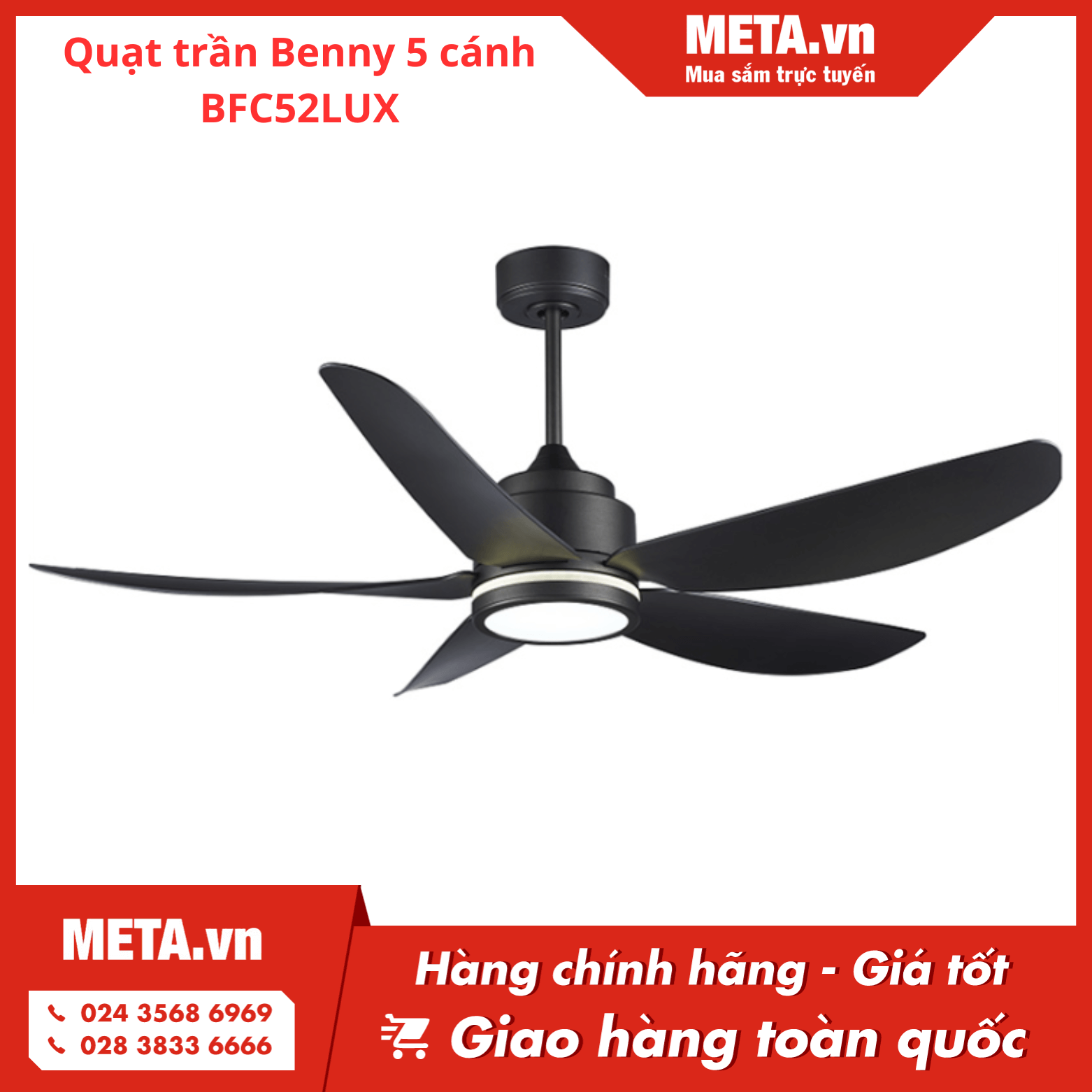 Quạt trần Benny 5 cánh BFC52LUX