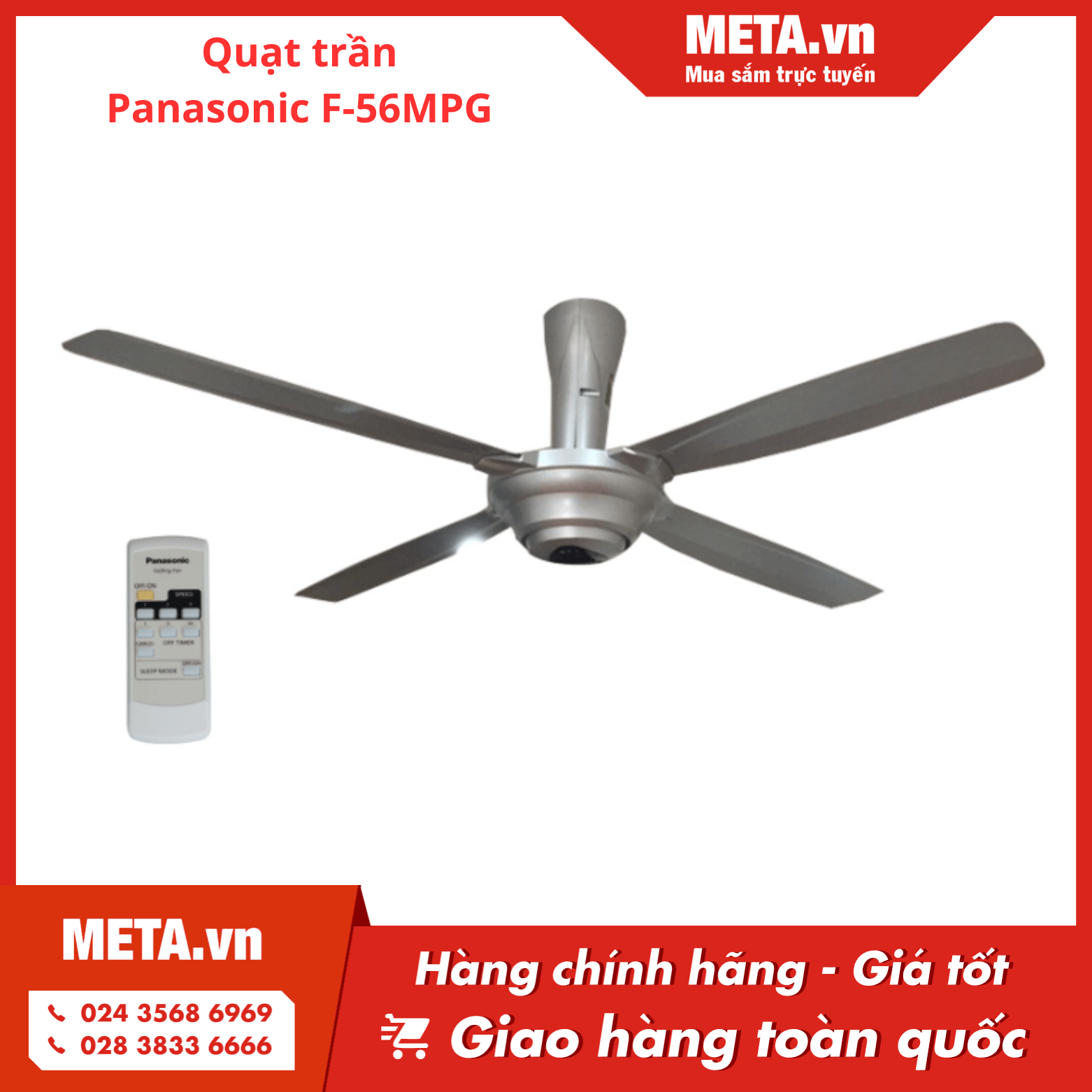 Quạt trần Panasonic 4 cánh F-56MPG