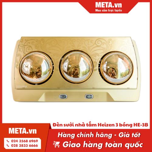 Đèn sưởi nhà tắm 3 bóng Heizen HE-3B Gold
