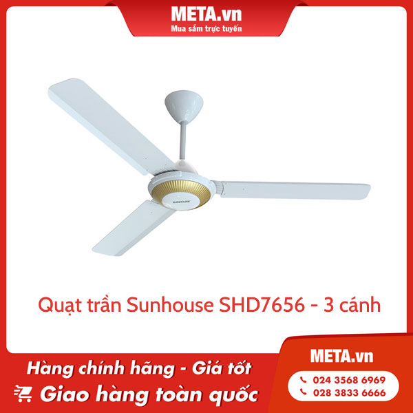 Quạt trần Sunhouse SHD7656 - mẫu quạt trần phòng ngủ đẹp