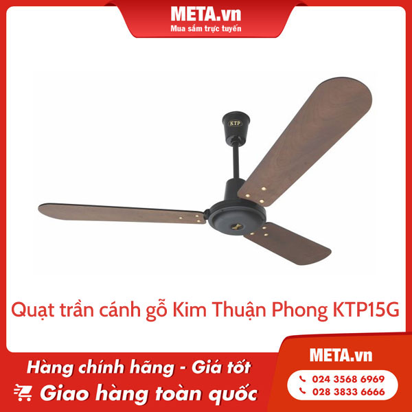 Quạt trần cánh gỗ Kim Thuận Phong KTP15G