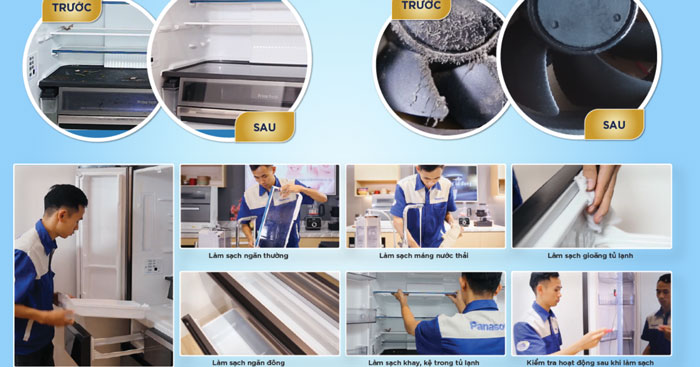 Gói làm sạch chuyên sâu bảo hành tủ lạnh Panasonic