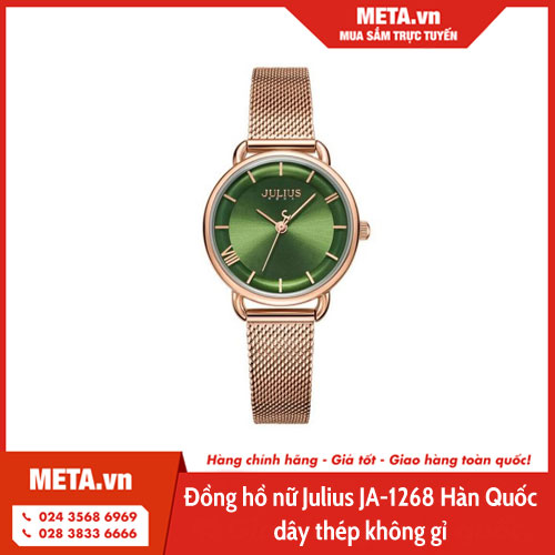 Đồng hồ nữ Julius JA-1268 Hàn Quốc dây thép không gỉ 