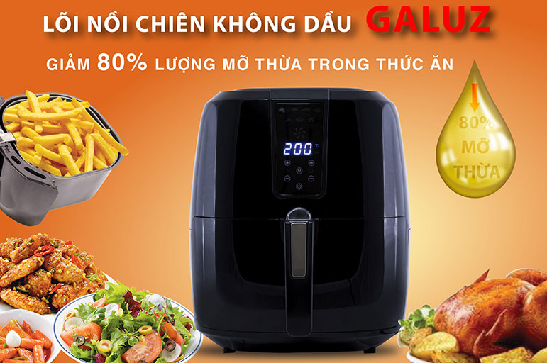 review nồi chiên không dầu Galuz về chế độ nấu