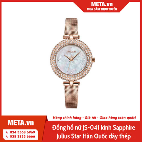 Đồng hồ nữ JS-041 kính Sapphire Julius Star Hàn Quốc dây thép