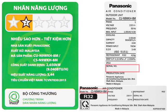 Cách check kiểu máy, số máy điều hòa Panasonic