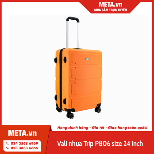 vali kéo du lịch loại nào tốt - Vali nhựa Trip P806 size 24 inch