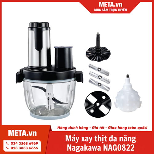 Máy xay thịt đa năng Nagakawa NAG0822