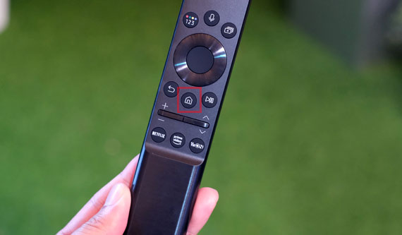 Cách kích hoạt VTVcab ON trên tivi Samsung - nhấn biểu tượng hình ngôi nhà