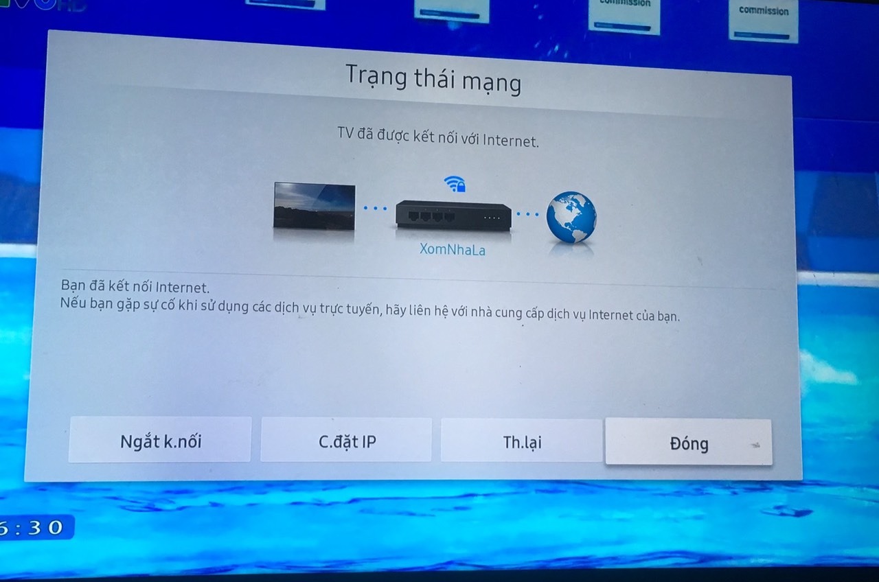 Chắc chắn rằng tivi Samsung đã kết nối mạng