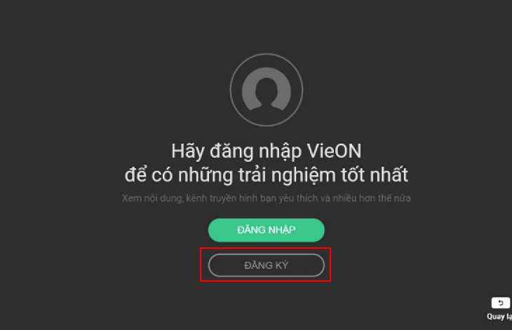 Kích hoạt Vieon