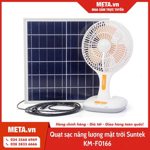 Quạt sạc năng lượng mặt trời Suntek KM-F0166