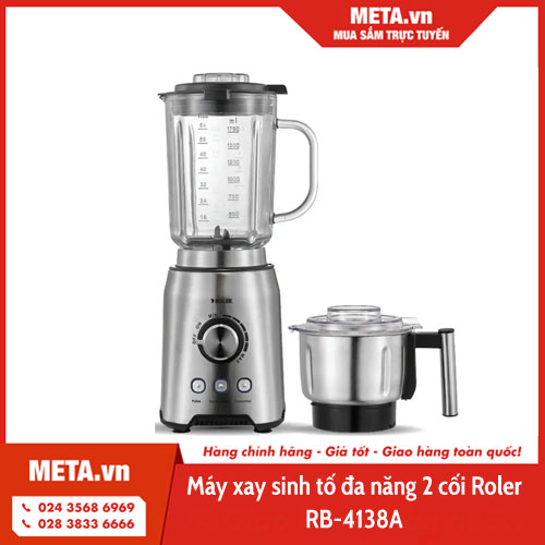 Máy xay sinh tố đa năng 2 cối Roler RB-4138A