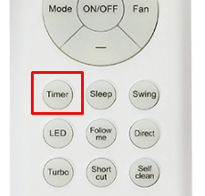 Nhấn vào nút TIMER trên điều khiển từ xa