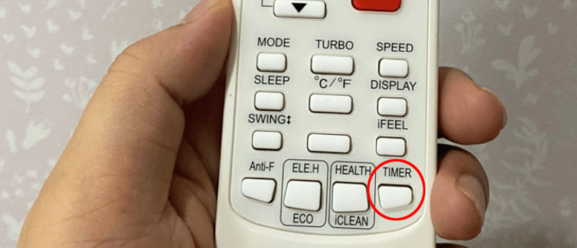 Màn hình remote sẽ hiển thị chữ TIMER ON