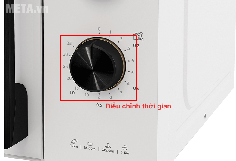 Xoay núm vặn để điều chỉnh thời gian (tối đa 35 phút)