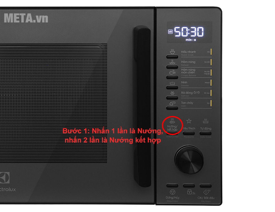 Hướng dẫn sử dụng chế độ Combi trong lò vi sóng Electrolux