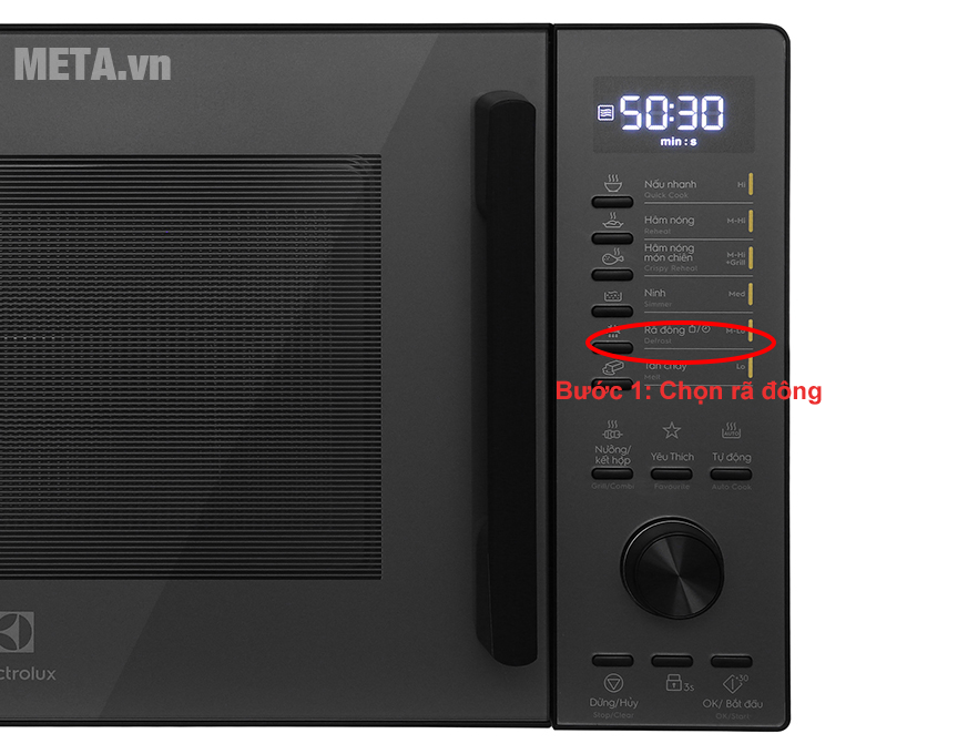 Cách sử dụng lò vi sóng Electrolux để rã đông
