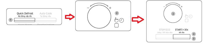 Cách rã đông cấp tốc trên lò vi sóng Samsung