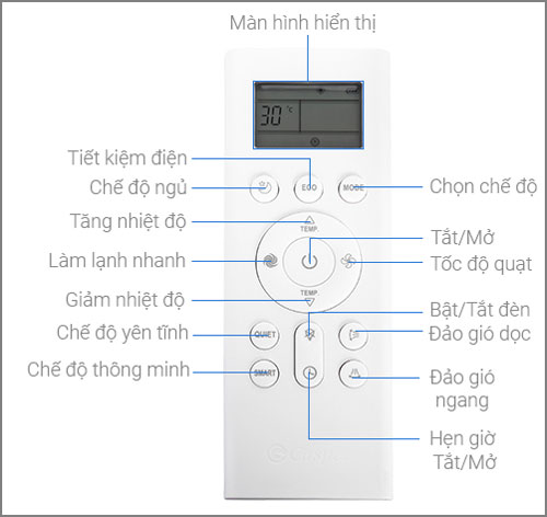 Điều khiển điều hoà Casper mẫu 4